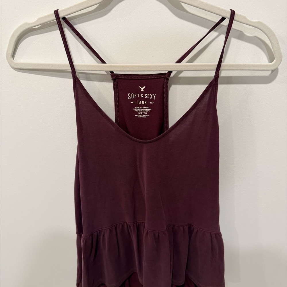 American Eagle Outfitters Deep Burgundy Tank Top